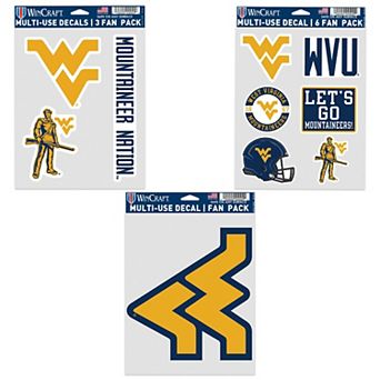 WinCraft West Virginia Mountaineers Three-Pack Fan Decal Set