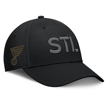 Men's Fanatics Black St. Louis Blues Authentic Pro Road Team Code Side Patch Flex Hat