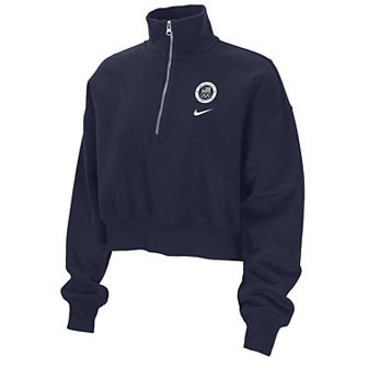 Women's Nike Navy Team USA Phoenix Cropped Half-Zip Jacket