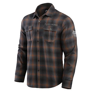 Men's Darius Rucker Collection by Fanatics Tan St. Louis Cardinals Classic Flannel Long Sleeve Button-Up Shirt