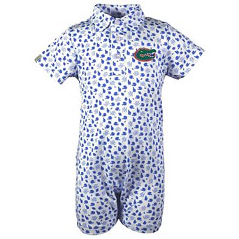 Infant Garb White Florida Gators Earnest Polo Romper