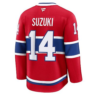 Men's Fanatics Nick Suzuki Red Montreal Canadiens Home Premium Jersey