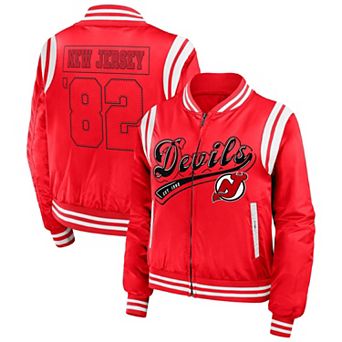 Women's WEAR by Erin Andrews Red New Jersey Devils Baller Full-Zip Bomber Jacket