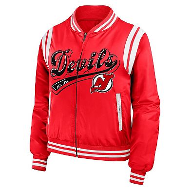 Women's WEAR by Erin Andrews Red New Jersey Devils Baller Full-Zip Bomber Jacket