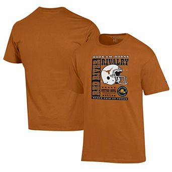 Men's Champion Texas Orange Texas Longhorns Red River Rivalry Slogan T-Shirt