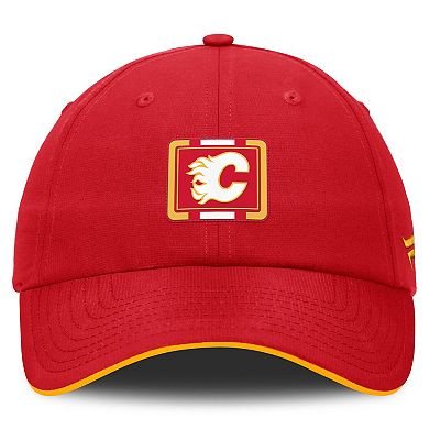 Men's Fanatics Red/Gold Calgary Flames Authentic Pro Ripstop Adjustable Hat