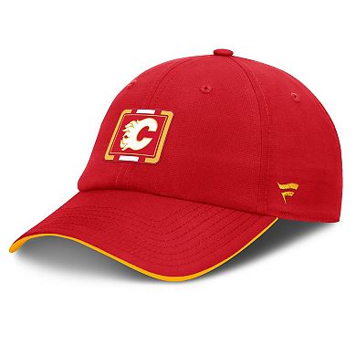 Men's Fanatics Red/Gold Calgary Flames Authentic Pro Ripstop Adjustable Hat