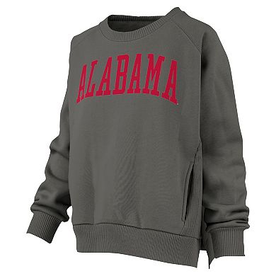 Women's Pressbox Charcoal Alabama Crimson Tide Pocketed Raglan Pullover Sweatshirt