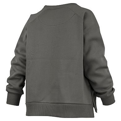 Women's Pressbox Charcoal Alabama Crimson Tide Pocketed Raglan Pullover Sweatshirt