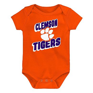 Newborn Orange Clemson Tigers Sunday Comics 3-Pack Bodysuit Set