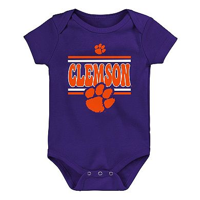 Newborn Orange Clemson Tigers Sunday Comics 3-Pack Bodysuit Set