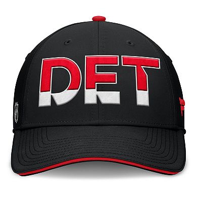 Men's Fanatics Black/Red Detroit Red Wings Authentic Pro Rink Team Code Flex Hat