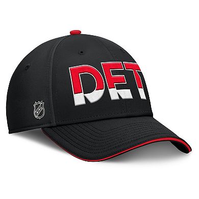 Men's Fanatics Black/Red Detroit Red Wings Authentic Pro Rink Team Code Flex Hat