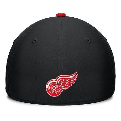 Men's Fanatics Black/Red Detroit Red Wings Authentic Pro Rink Team Code Flex Hat