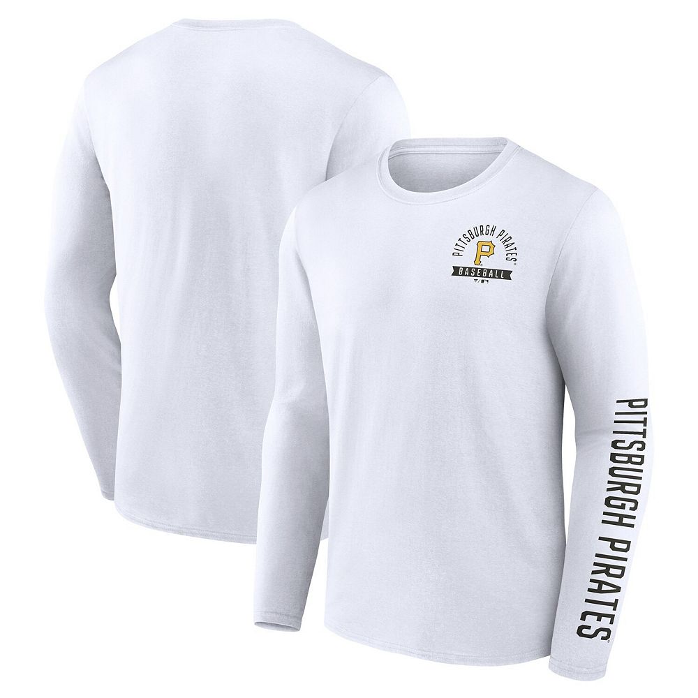 Men s Fanatics White Pittsburgh Pirates Press Box Long Sleeve T Shirt