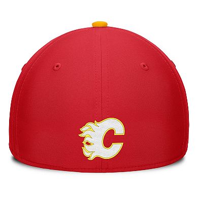 Men's Fanatics Red/Gold Calgary Flames Authentic Pro Rink Team Code Flex Hat