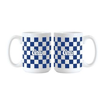 Indianapolis Colts 2-Pack 15oz. Checkered Wordmark Mug Set