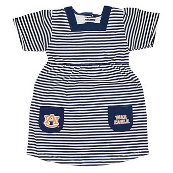 Toddler Little King Navy Auburn Tigers Striped Dress with Pockets