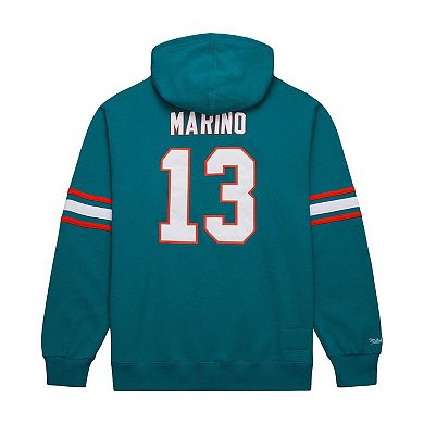 Men's Mitchell & Ness Dan Marino Aqua Miami Dolphins Retired Player Name & Number Pullover Hoodie