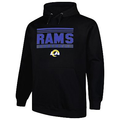 Men's Fanatics Black Los Angeles Rams Big & Tall Pop Pullover Hoodie