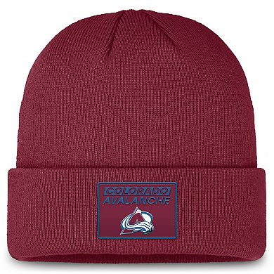 Men's Fanatics Burgundy Colorado Avalanche Authentic Pro Cuffed Knit Hat