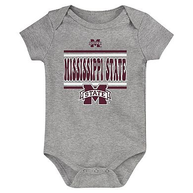 Newborn Maroon Mississippi State Bulldogs Sunday Comics 3-Pack Bodysuit Set