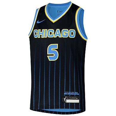 Youth Nike Angel Reese Black Chicago Sky 2024 WNBA Draft Explorer Edition Victory Player Jersey