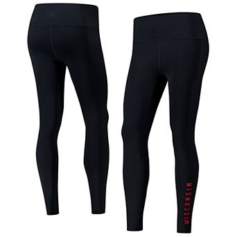 Women's Under Armour Black Wisconsin Badgers Gameday Meridian Soft Luxe Perormance Pocketed Legging