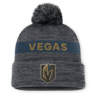 Men's Fanatics Gray Vegas Golden Knights Authentic Pro Rink Cuffed Knit Hat with Pom