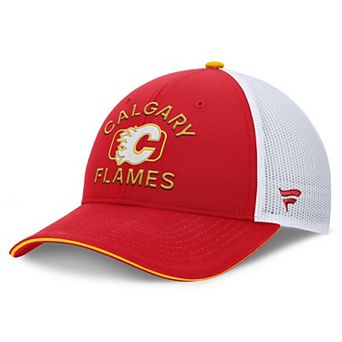 Men's Fanatics Red/White Calgary Flames Authentic Pro Rink Trucker Hat