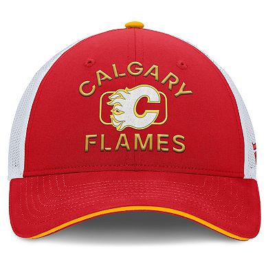 Men's Fanatics Red/White Calgary Flames Authentic Pro Rink Trucker Hat