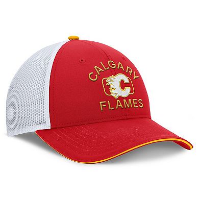 Men's Fanatics Red/White Calgary Flames Authentic Pro Rink Trucker Hat