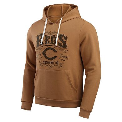 Men's Darius Rucker Collection by Fanatics Tan Cincinnati Reds Camp Fleece Pullover Hoodie