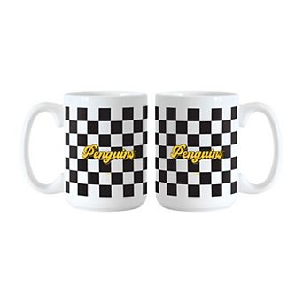 Pittsburgh Penguins 2-Pack 15oz. Checkered Wordmark Mug Set