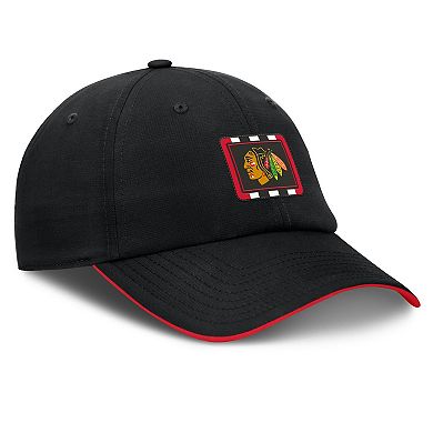 Men's Fanatics Black/Red Chicago Blackhawks Authentic Pro Ripstop Adjustable Hat