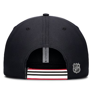 Men's Fanatics Black/Red Chicago Blackhawks Authentic Pro Ripstop Adjustable Hat