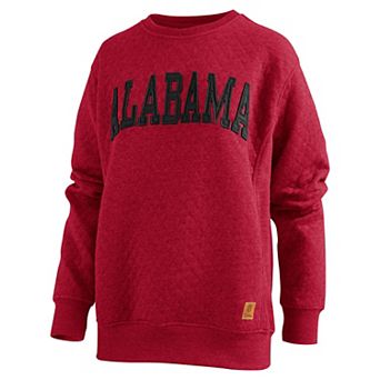 Women's Pressbox Crimson Alabama Crimson Tide Moose Quilted Pullover Sweatshirt