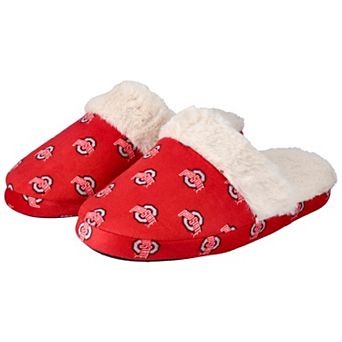 Youth ZooZatz Scarlet Ohio State Buckeyes Faux Fur Slippers