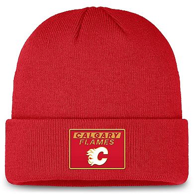 Men's Fanatics Red Calgary Flames Authentic Pro Cuffed Knit Hat