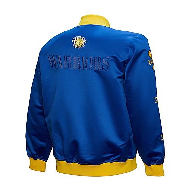 Men's Mitchell & Ness Royal Golden State Warriors Hardwood Classics Team OG 3.0 Lightweight Satin Full-Snap Jacket