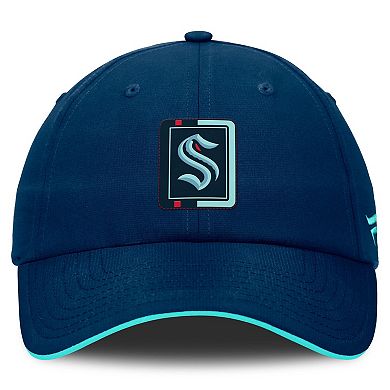 Men's Fanatics Deep Sea Blue/Light Blue Seattle Kraken Authentic Pro Ripstop Adjustable Hat