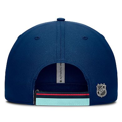 Men's Fanatics Deep Sea Blue/Light Blue Seattle Kraken Authentic Pro Ripstop Adjustable Hat
