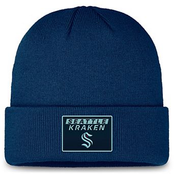 Men's Fanatics Deep Sea Blue Seattle Kraken Authentic Pro Cuffed Knit Hat