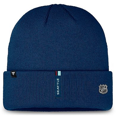 Men's Fanatics Deep Sea Blue Seattle Kraken Authentic Pro Cuffed Knit Hat