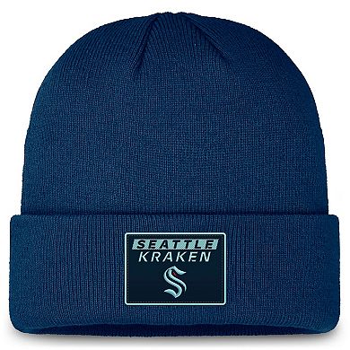 Men's Fanatics Deep Sea Blue Seattle Kraken Authentic Pro Cuffed Knit Hat