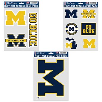 WinCraft Michigan Wolverines Three-Pack Fan Decal Set
