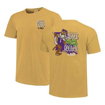 Unisex Gold LSU Tigers Mardi Gras Hyper Local Comfort Colors T-Shirt