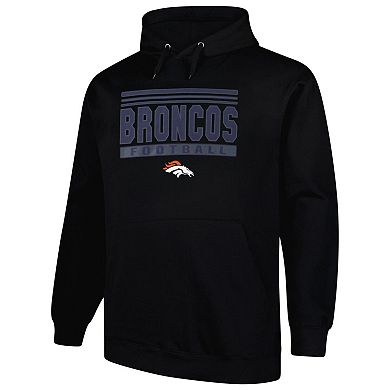 Men's Fanatics Black Denver Broncos Big & Tall Pop Pullover Hoodie