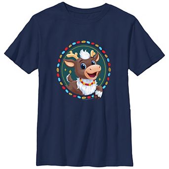 Boys 8-20 Reindeer In Here Christmas Stamp Graphic Tee