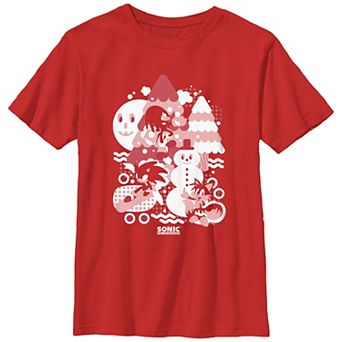 Boys 8-20 Sonic The Hedgehog Playing In The Snow Graphic Tee